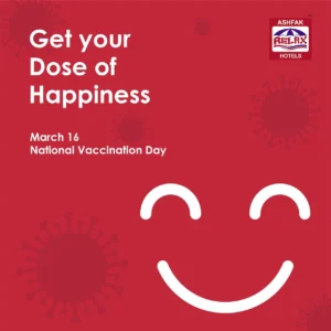 Best SEO expert in Kerala- poster of copywriting work for the client 'Relax Hotels' on 'Vaccination Day'